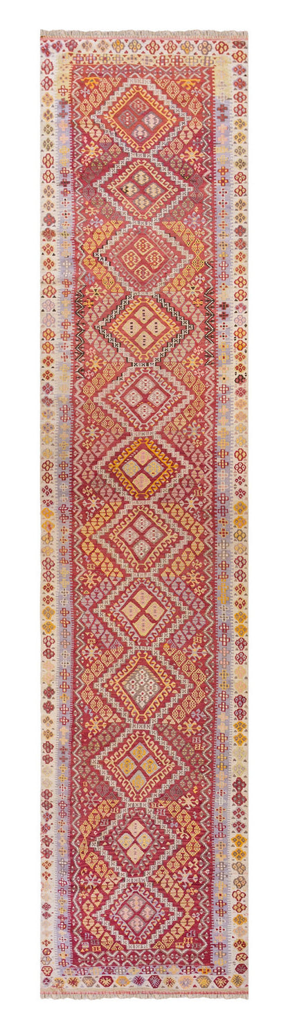 Vintage Turkish Runner Rug, 3.2 x 17.2 ft Rug, 99 x 525 cm