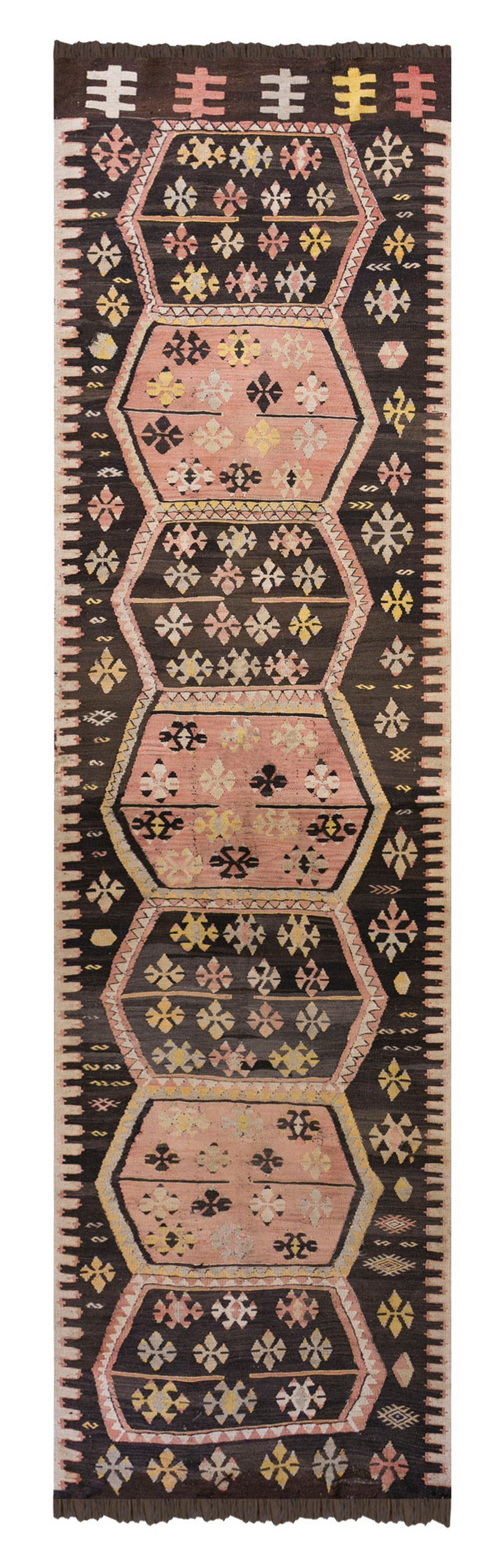 Vintage Turkish Runner Rug, 3.3 × 13.3 ft Rug, 101 × 406 cm