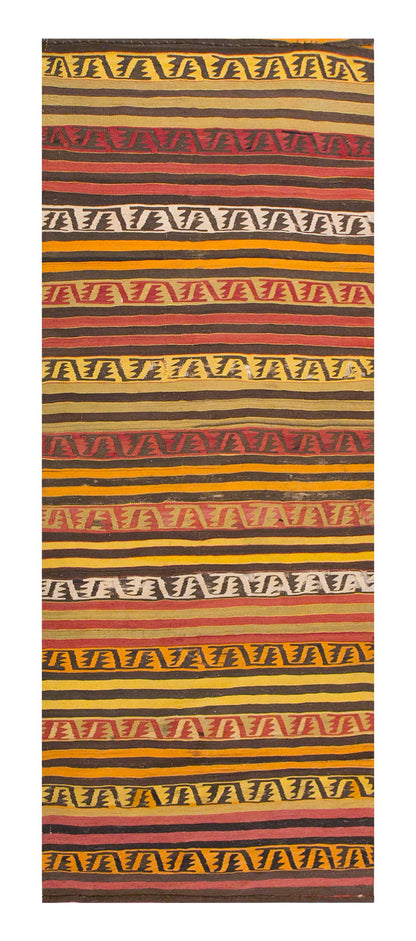 Vintage Turkish Runner Rug, 3.3 x 10.2 ft Rug, 101 x 312 cm