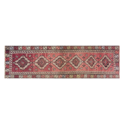 Vintage Turkish Runner Rug, 3.4 × 12.11 ft, 104 × 395 cm