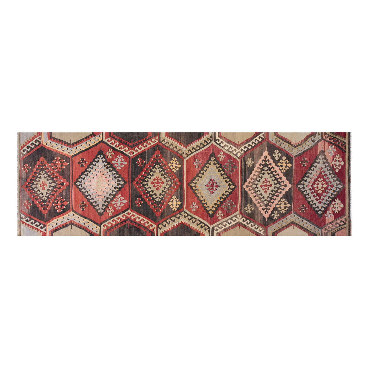 Vintage Turkish Runner Rug, 3.4 x 13 ft Rug, 103 x 397 cm