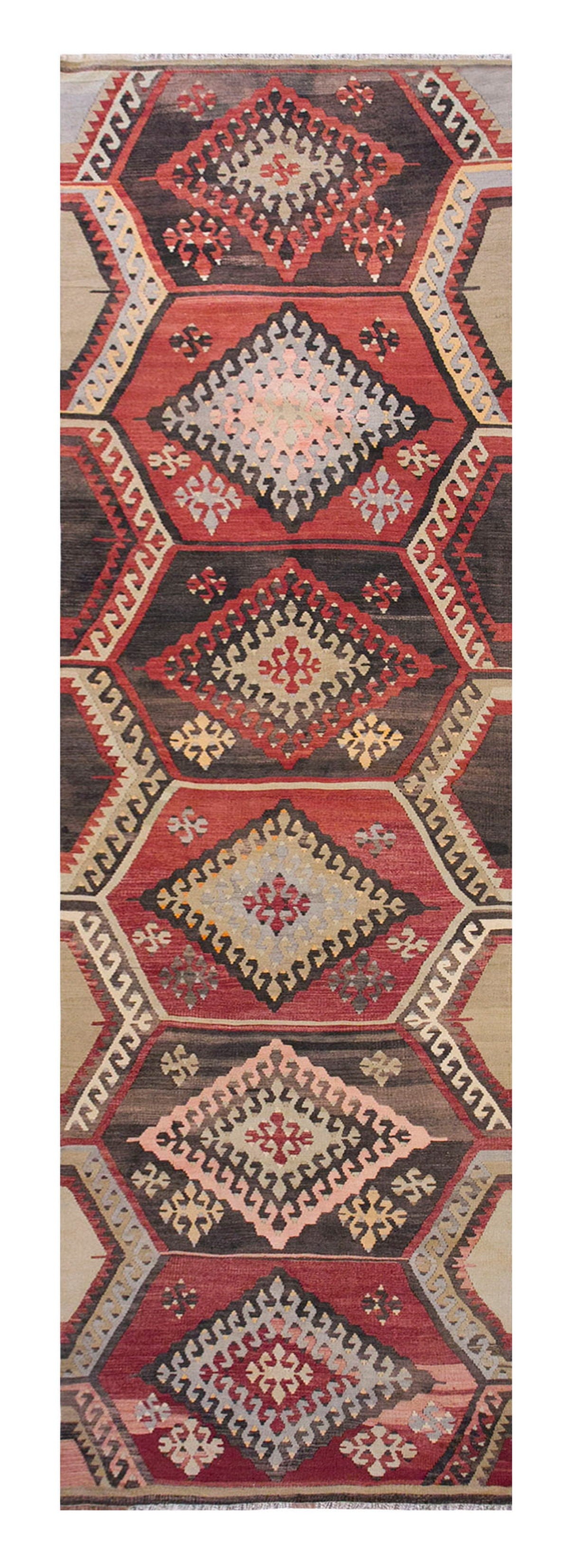 Vintage Turkish Runner Rug, 3.4 x 13 ft Rug, 103 x 397 cm