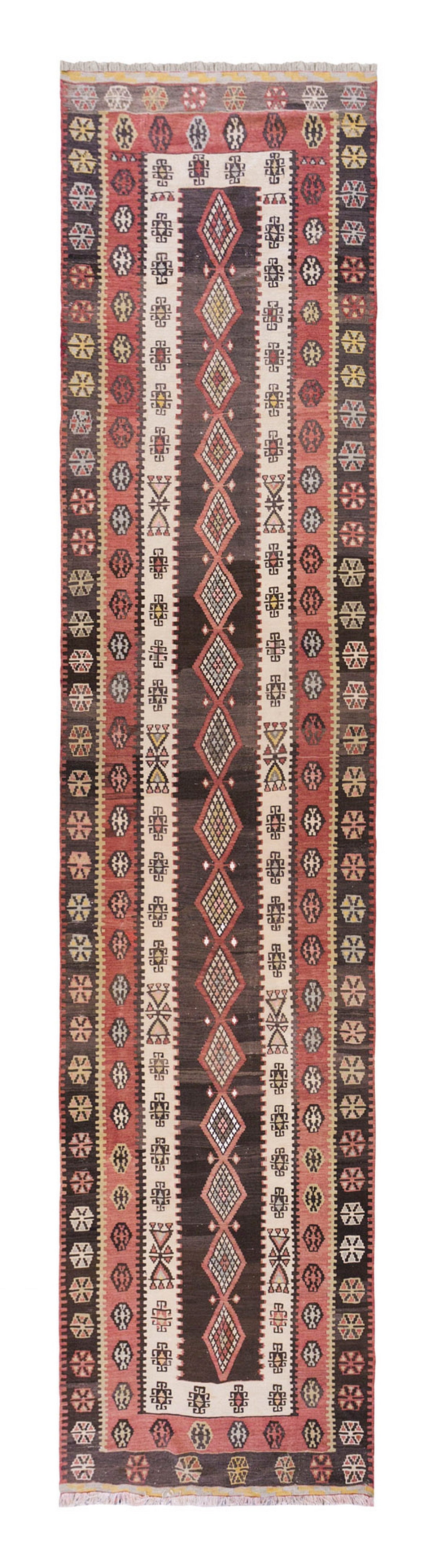 Vintage Turkish Runner Rug, 3.5 x 14.7  ft Rug, 105 x 445 cm