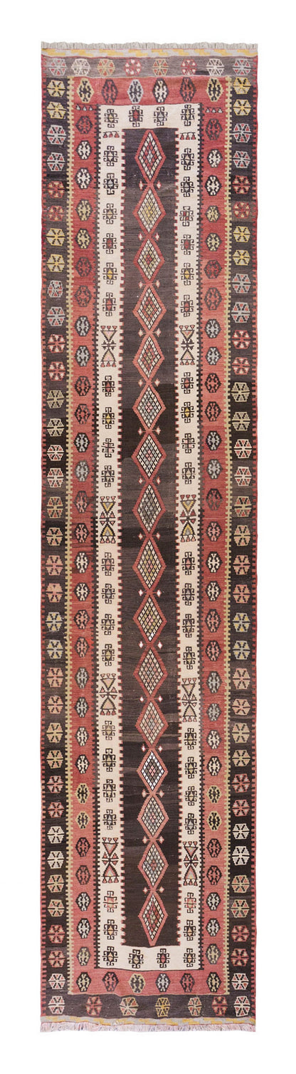 Vintage Turkish Runner Rug, 3.5 x 14.7  ft Rug, 105 x 445 cm