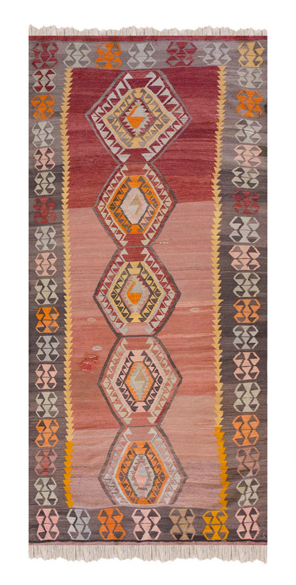 Vintage Turkish Runner Rug, 4.1 × 11.9 ft Rug, 125 × 360 cm