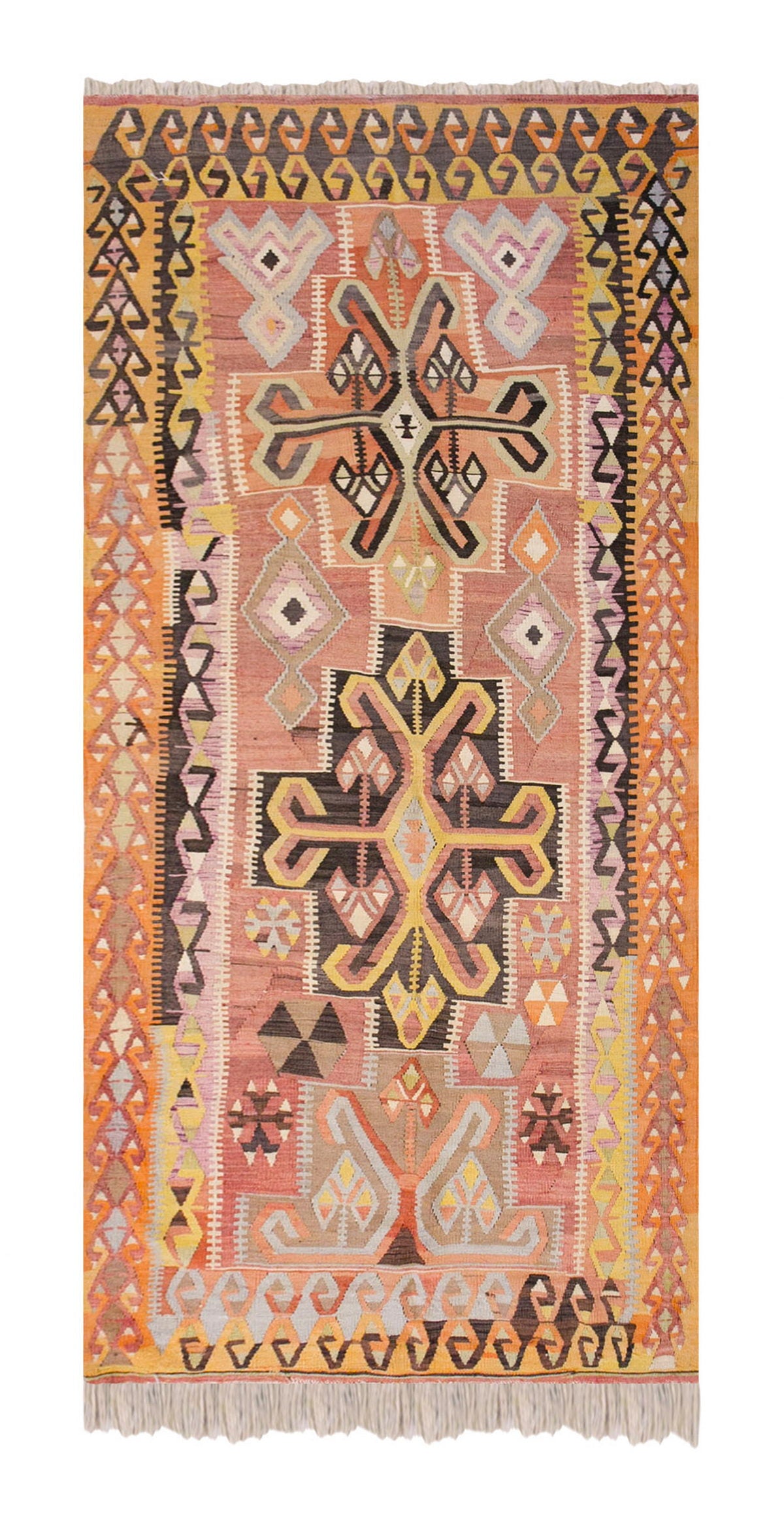 Vintage Turkish Runner Rug, 4.2 x 9.10 ft Rug, 128 x 302 cm
