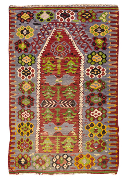 Vintage Turkish Tree of Life Rug, 3.1 x 5.6 ft, 94 x 170 cm