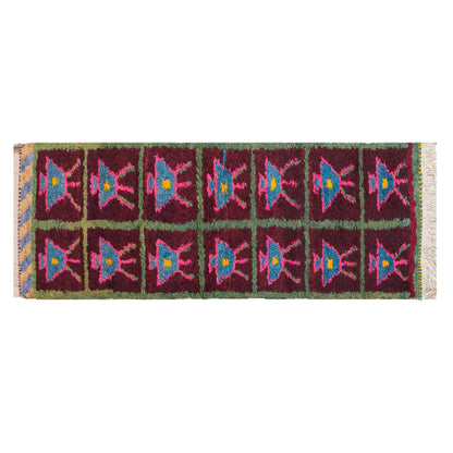 Vintage Turkish Tulu Rug,  (53x140 cm / 1.7x4.6 ft)