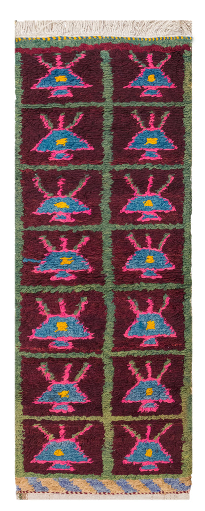 Vintage Turkish Tulu Rug,  (53x140 cm / 1.7x4.6 ft)