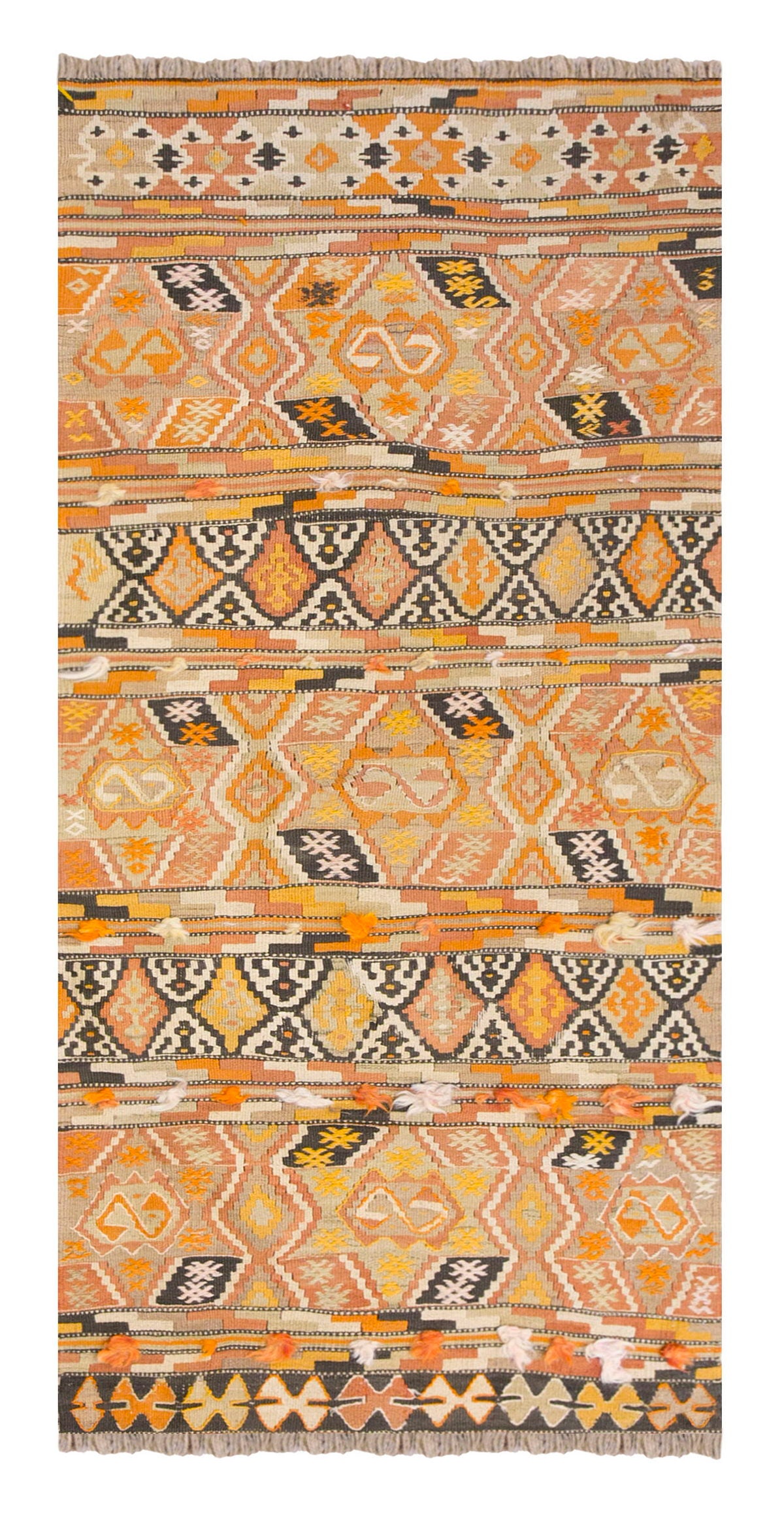 Vintage Turkish Wool Rug, 2.11 x 6.10 ft, 90 x 209 cm