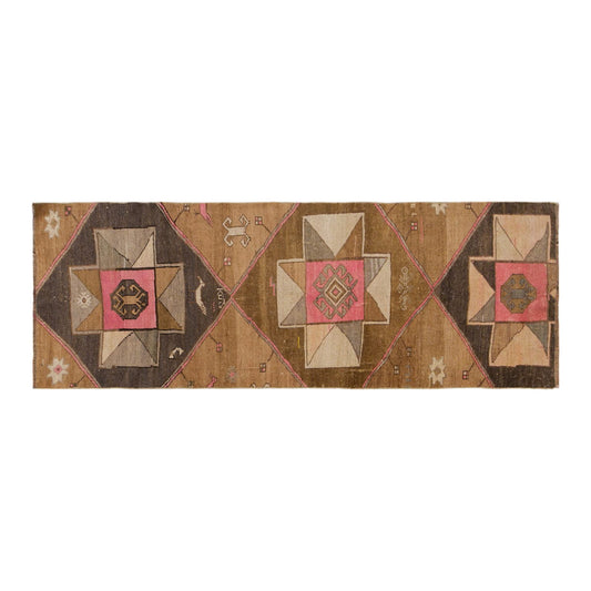 Vintage Turkish Wool Rug, Antique Oushak Runner Rug 2'5" x 7'3" | 73 x 220 cm