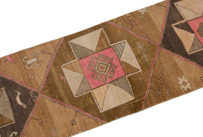 Vintage Turkish Wool Rug, Antique Oushak Runner Rug 2'5" x 7'3" | 73 x 220 cm