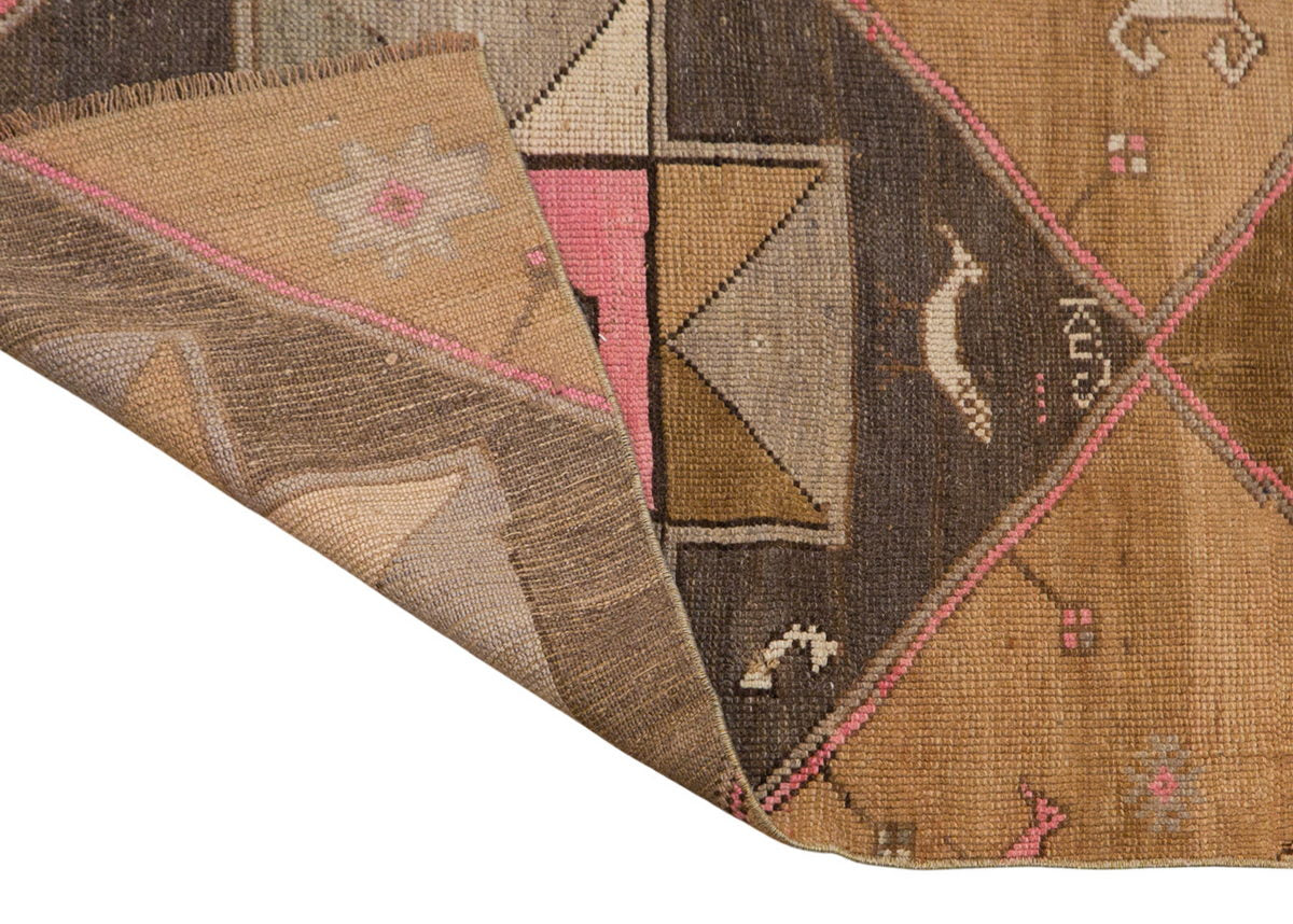 Vintage Turkish Wool Rug, Antique Oushak Runner Rug 2'5" x 7'3" | 73 x 220 cm