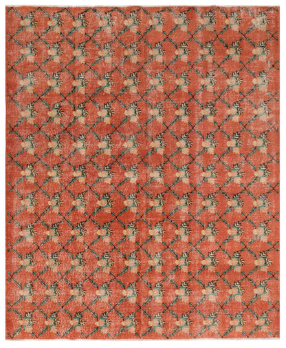 Vintage Turkish Wool Rug - 6'9 x 10'2 feet / 193 x 224 cm