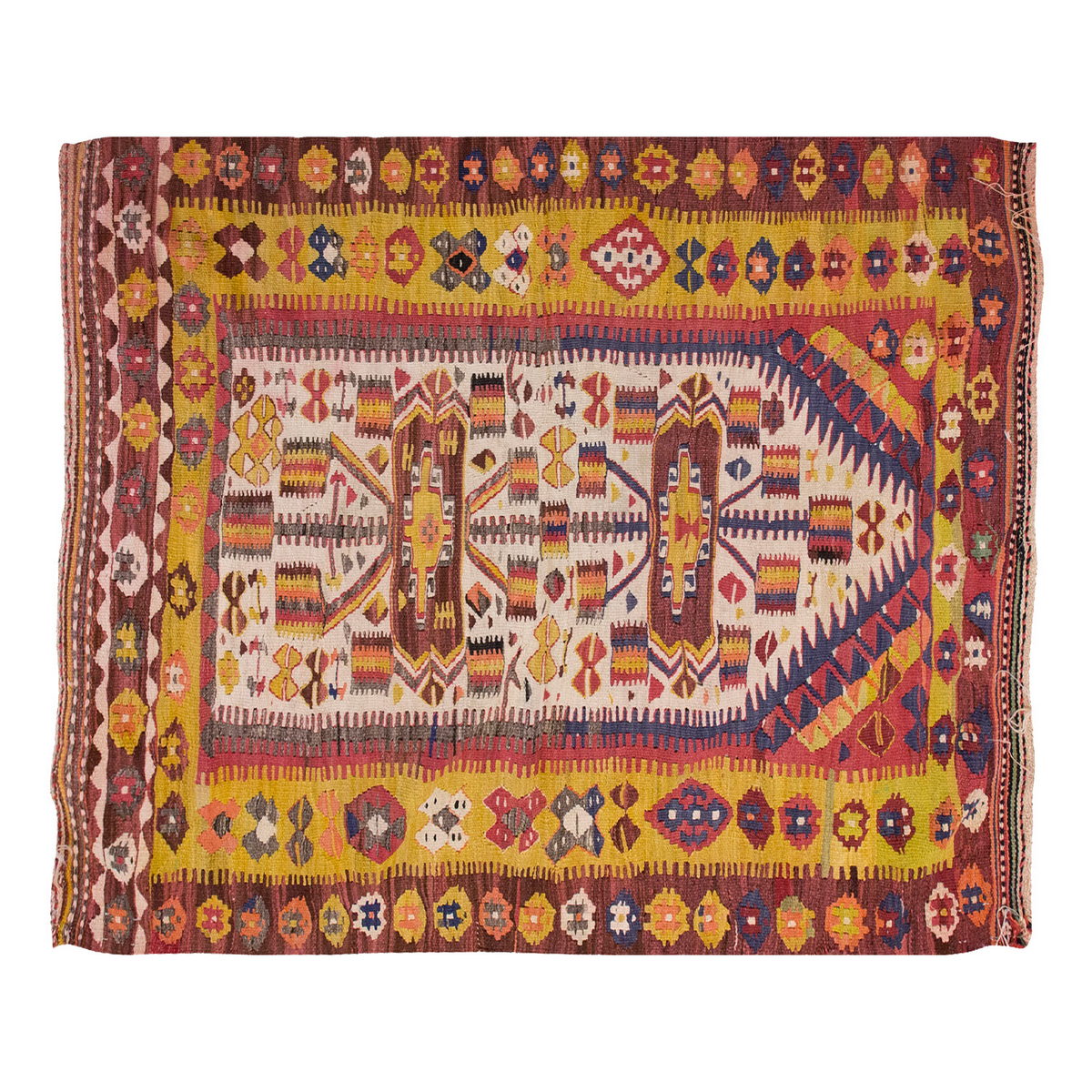 Vintage Uşak Kula Kilim, 115 x 157 cm, 3.9 x 5.2 ft