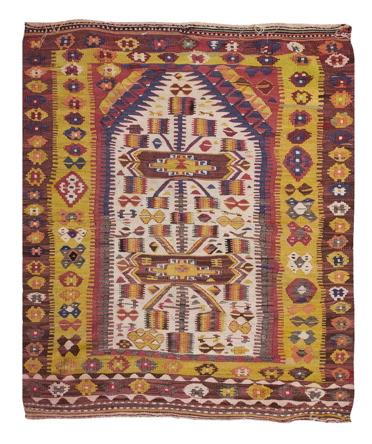 Vintage Uşak Kula Kilim, 115 x 157 cm, 3.9 x 5.2 ft