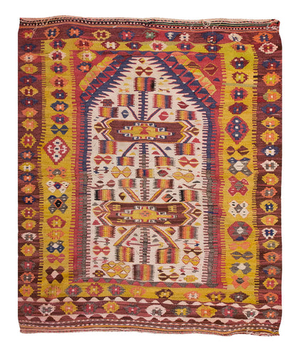 Vintage Uşak Kula Kilim, 115 x 157 cm, 3.9 x 5.2 ft