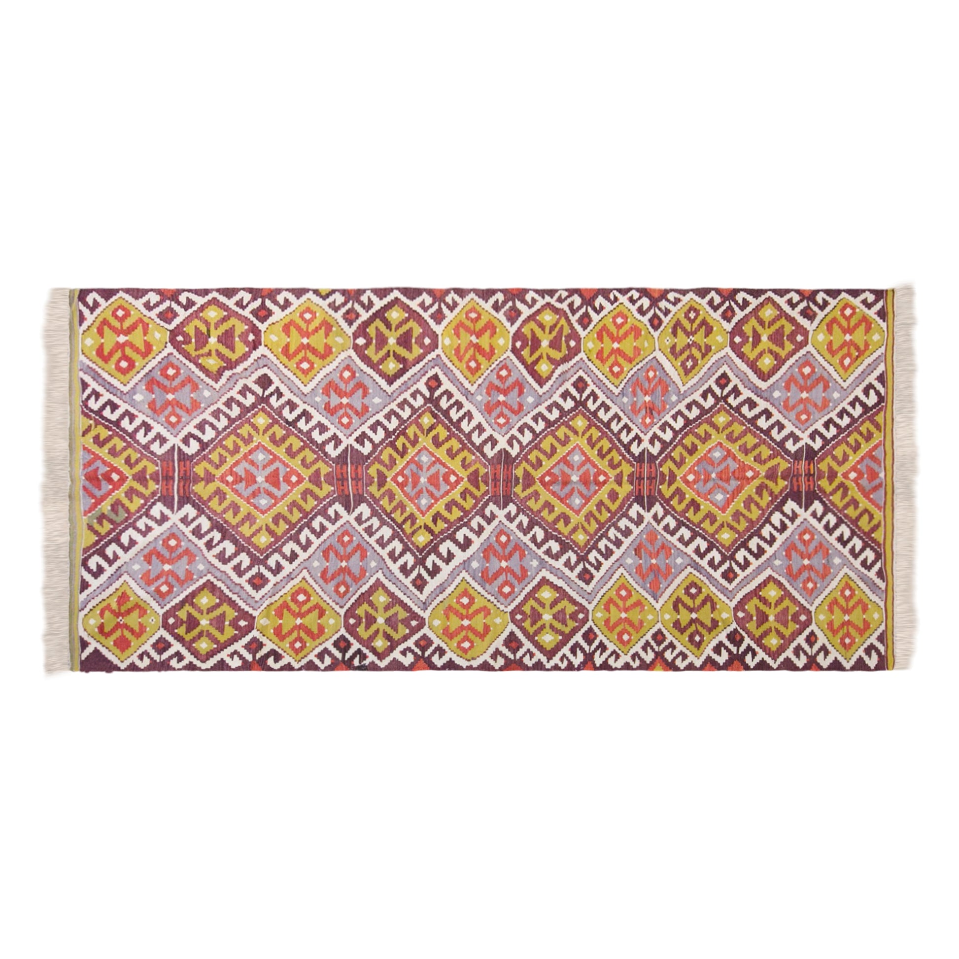 Vintage Western Turkey Kilim Rug, 5.2x10.5 ft, 160x320 cm, Handwoven Turkish Wool Kilim