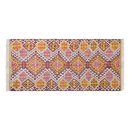 Vintage Western Turkey Kilim Rug, 5.2x10.5 ft, 160x320 cm, Handwoven Turkish Wool Kilim