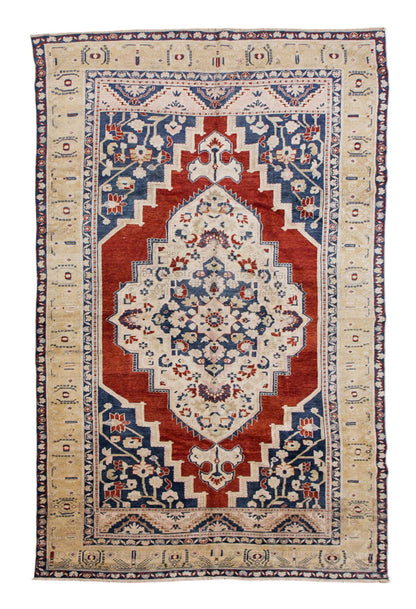 Vintage Wool Rug, Handwoven Turkish Carpet, 6'0" x 10'10" | 182 x 330 cm