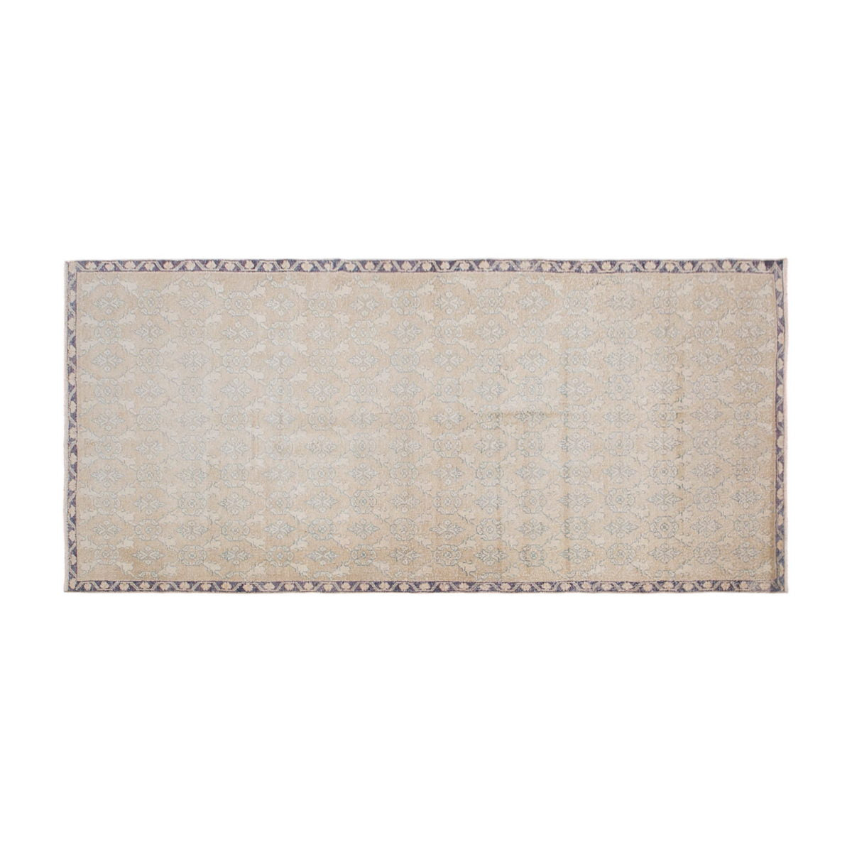 Vintage Wool Rug 4'5"x10'0" | Handwoven Turkish Hallway Rug