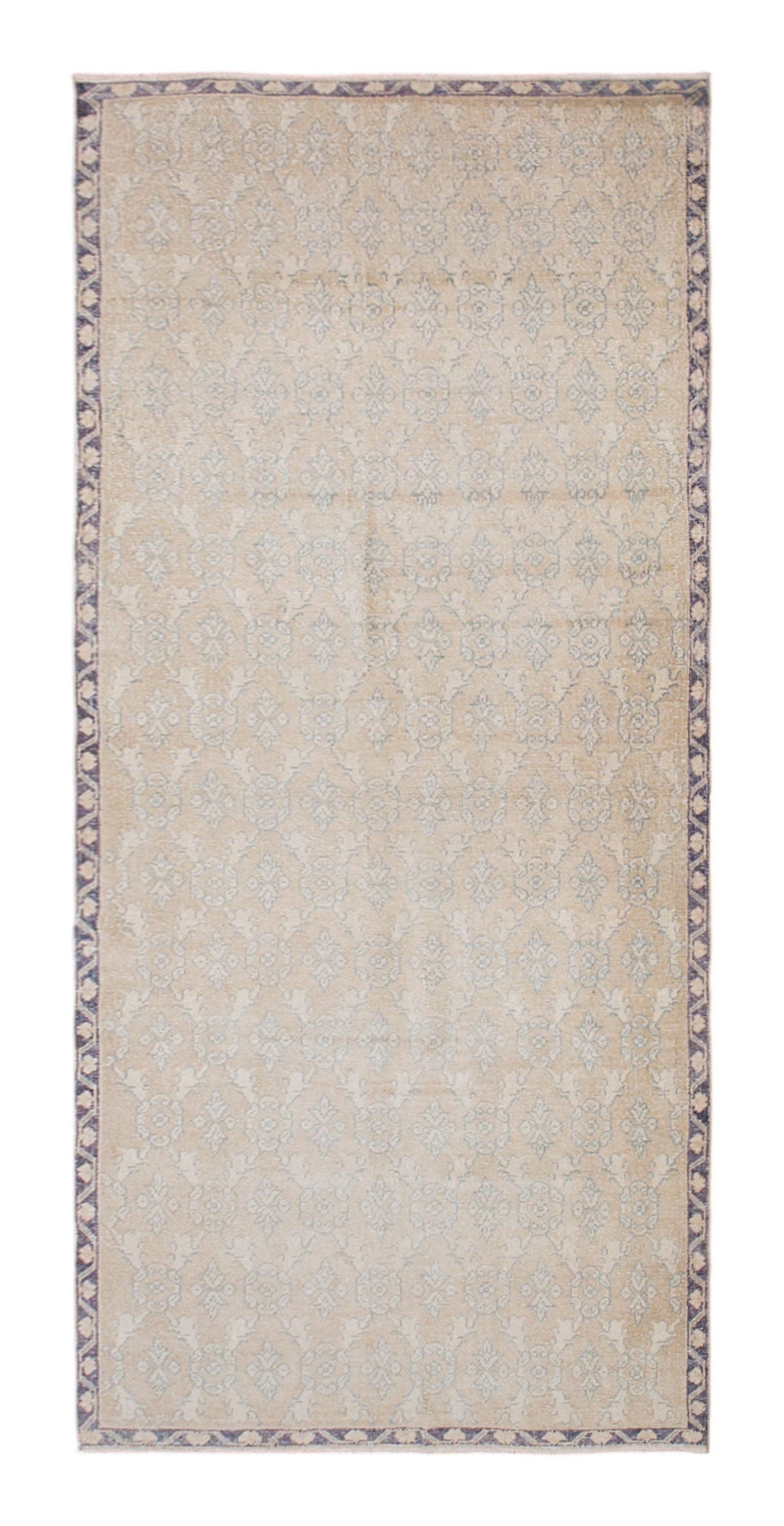 Vintage Wool Rug 4'5"x10'0" | Handwoven Turkish Hallway Rug
