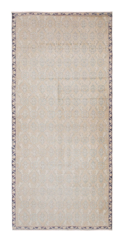 Vintage Wool Rug 4'5"x10'0" | Handwoven Turkish Hallway Rug