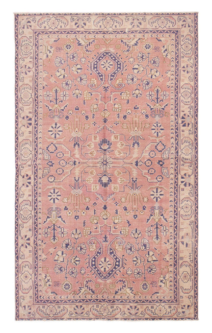 Vintage Wool Rug 5'2"x8'7" | Handwoven Turkish Carpet