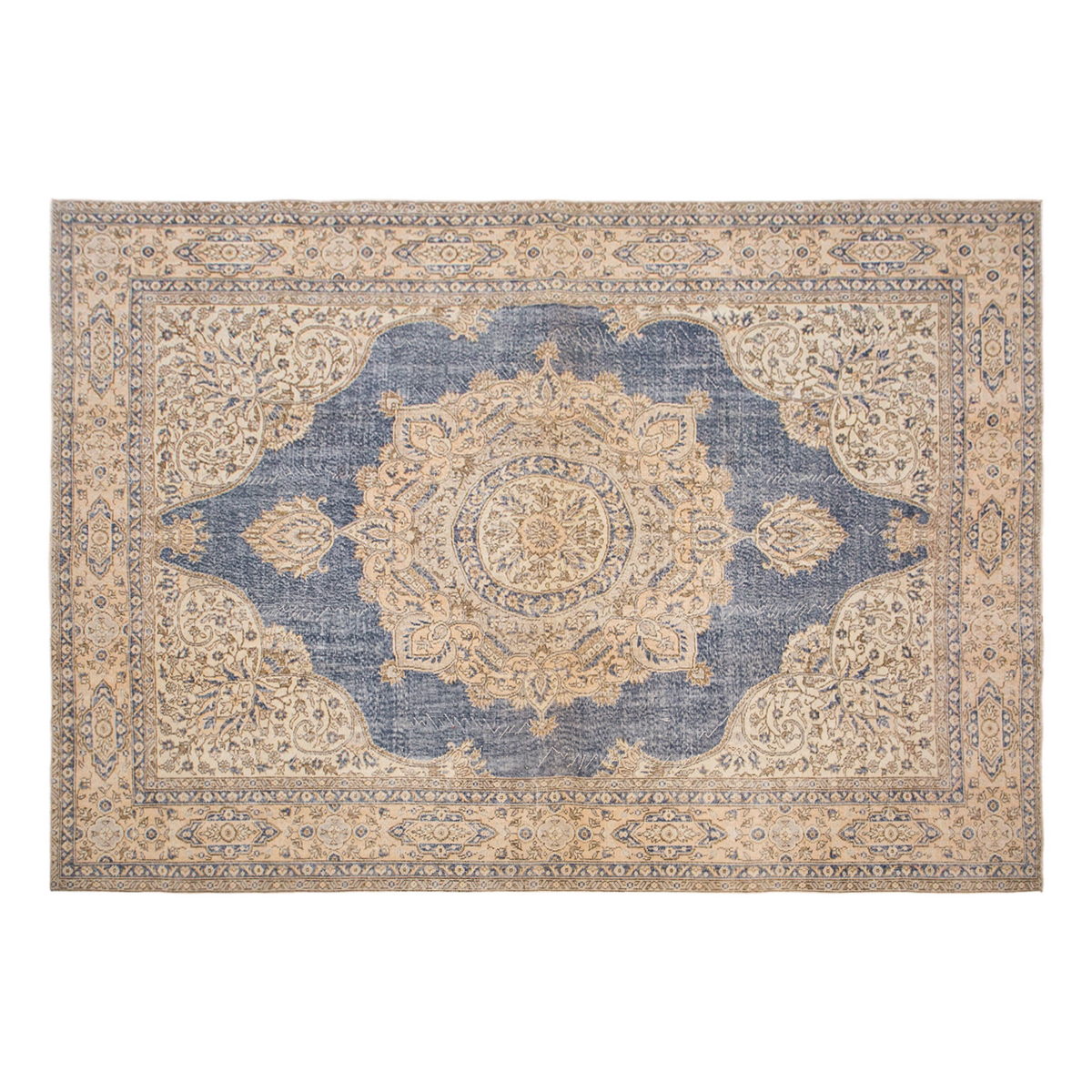 Vintage Wool Rug 8'11"x11'8" | Handwoven Turkish Area Carpet | 60 Year Old Bohemian Design