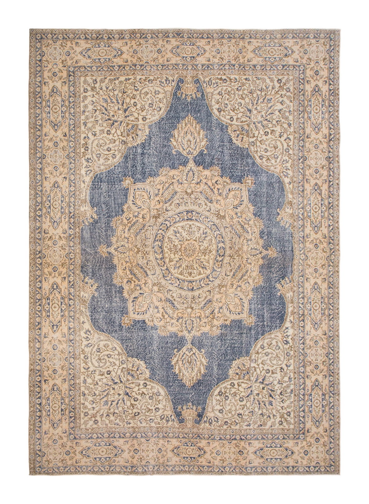 Vintage Wool Rug 8'11"x11'8" | Handwoven Turkish Area Carpet | 60 Year Old Bohemian Design