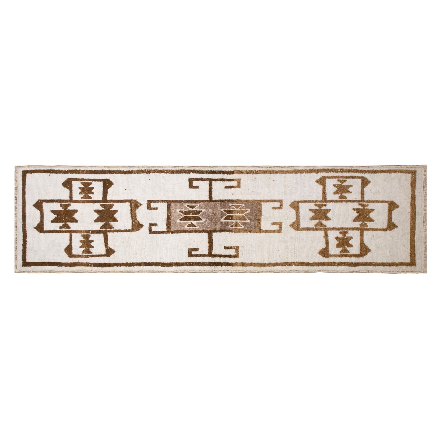 White Herki Runner 85x330 cm (2.8x10.11 ft)