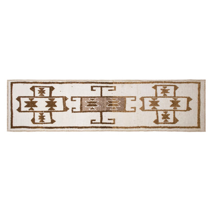 White Herki Runner 85x330 cm (2.8x10.11 ft)