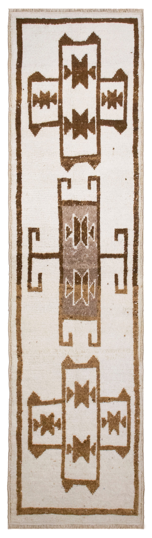 White Herki Runner 85x330 cm (2.8x10.11 ft)