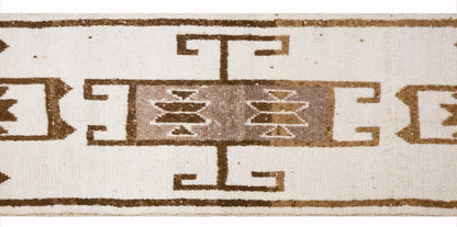White Herki Runner 85x330 cm (2.8x10.11 ft)